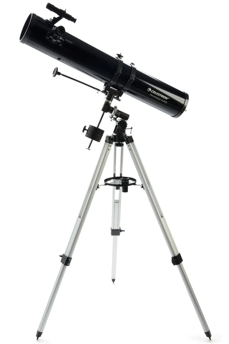 Celestron - PowerSeeker 114EQ Telescope - Manual German Equatorial Telescope for Beginners - Compact and Portable - BONUS Astronomy Software Package - 114mm Aperture