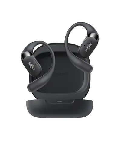 SHOKZ New OpenFit 2 Open-Ear Headphones True Wireless Bluetooth Earphones with Microphone Earhook Earbuds with 48 Hours of Playtime Fast Charging IP55 Water-Resistant with Carrying Bag Black