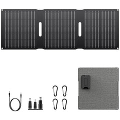 Powkey 22W Portable Solar Panel Chargers with 15W USB-A USB-C DC Output Foldable Power Emergency ETFE Panels Solar Battery Charger Compatible with Cell Phone iPad for Backpacking Camping Hiking