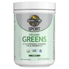 Garden of Life Sport Nutrition Greens and Superfoods Powder for Women and Men - Unflavored Organic Blend - Spirulina Fruit Vitamins Pre & Probiotics Mushrooms Athletic Supplements 30 Servings