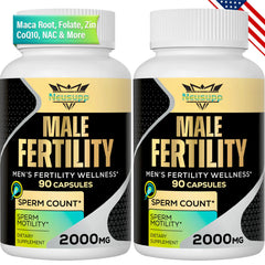 Fertility Supplements for Men Male Prenatal Vitamins -Optimal Sperm Count Motility and Strength 2000MG Mens Fertility Supplements with Maca Root Zin & Folate for Conception - 2 Months Supply