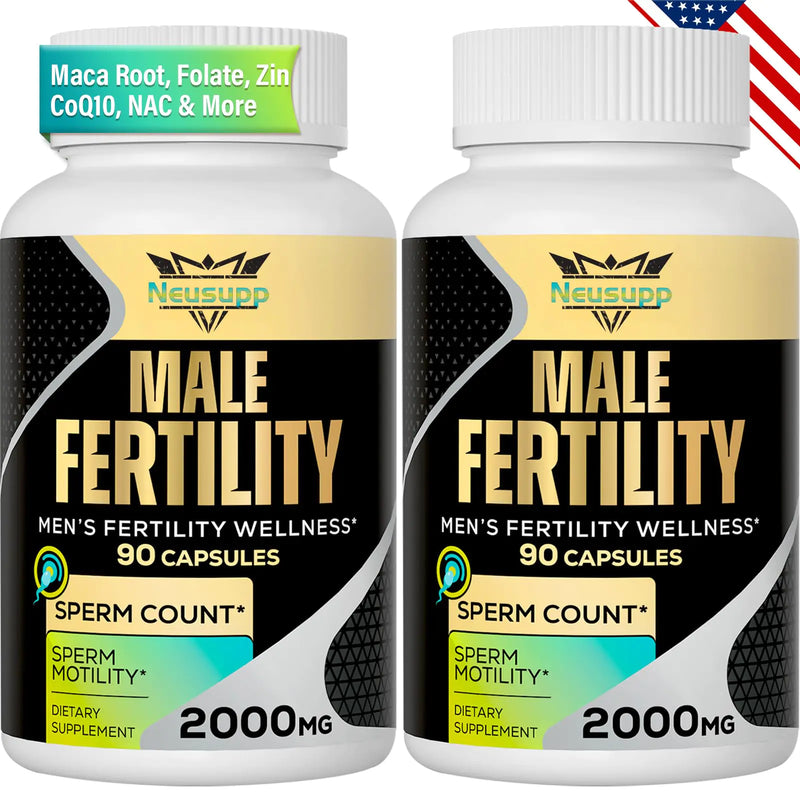 Fertility Supplements for Men Male Prenatal Vitamins -Optimal Sperm Count Motility and Strength 2000MG Mens Fertility Supplements with Maca Root Zin & Folate for Conception - 2 Months Supply