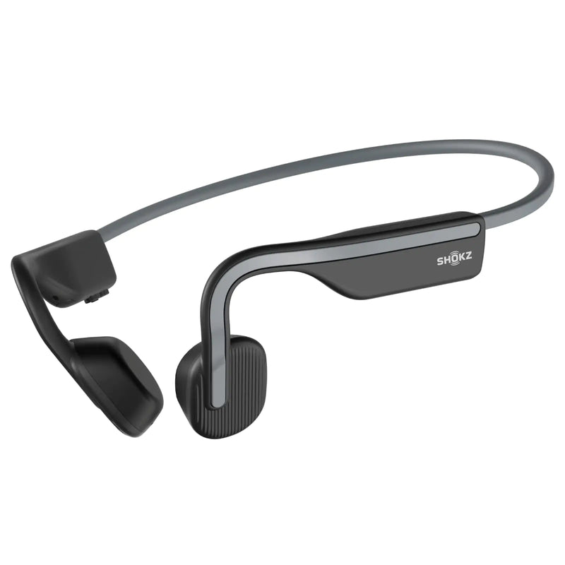 Shokz (AfterShokz) OpenMove - Open-Ear Bluetooth Sport Headphones - Bone Conduction Wireless Earphones - Sweatproof for Running and Workouts with Sticker Pack (Grey)