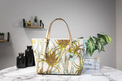 Tory Burch (144081) Emerson Small Climbing Palms Printed Canvas Tote Handbag