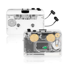 Auto Reverse＆Clear Stereo Cassette PlayerBuilt-in Cool Copper Wheel Movement＆EarphoneCassette Tape to MP3 Converter with Tape Converter Software