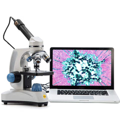 SWIFT Microscope SW150Compound Student Microscope40X-1000XMonocular HeadCoarse & Fine FocusingDual IlluminationCordless-Capable with Eyepiece Camera and Software Windows and Mac Compatible