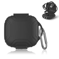 POZCIS for Shokz OpenFit Air Open-Ear True Wireless Earbuds Case Cover Soft Silicone Protective Earbuds Case Only Compatible with Shokz OpenFit Air Open-Ear Headphones with Carabiner(Black)