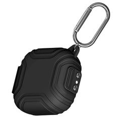 [Secure Lock] Silicone Case for SHOKZ OpenFit Open-Ear True Wireless Bluetooth Headphones Full Body Anti-Scratch Shockproof Protective Cover for SHOKZ OpenFit T910 Earbuds with Keychain (Black)