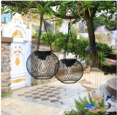 Fashion Simple Solar Garden Metal Hanging Lamp