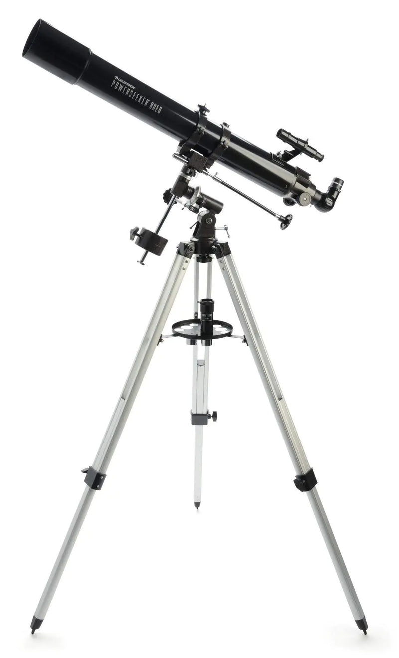 Celestron: Celestron - PowerSeeker 80EQ Telescope - Manual German Equatorial Telescope for Beginners - Compact and Portable - Bonus Astronomy Software Package - 80mm Aperture