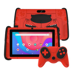 VOLENTEX 7 Inch Kids Tablet Android 12 Tablet for Children with Game Controllers 4GB RAM+64GB ROM(Expandable 512GB) Parental Control Pre-Installed Kids Software Shockproof Case(Red)